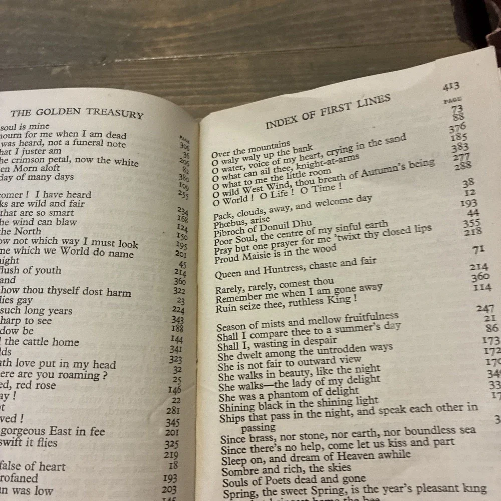 The Golden Treasury Francis Turner Palgrave Antique Poetry Book  British Made